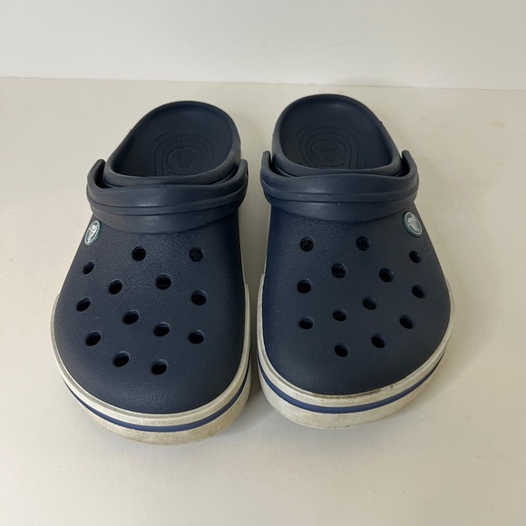 Crocs Crocband Navy Blue White Mens 7 Womens 9 Sporty Clog Sandals 11016 main image 4